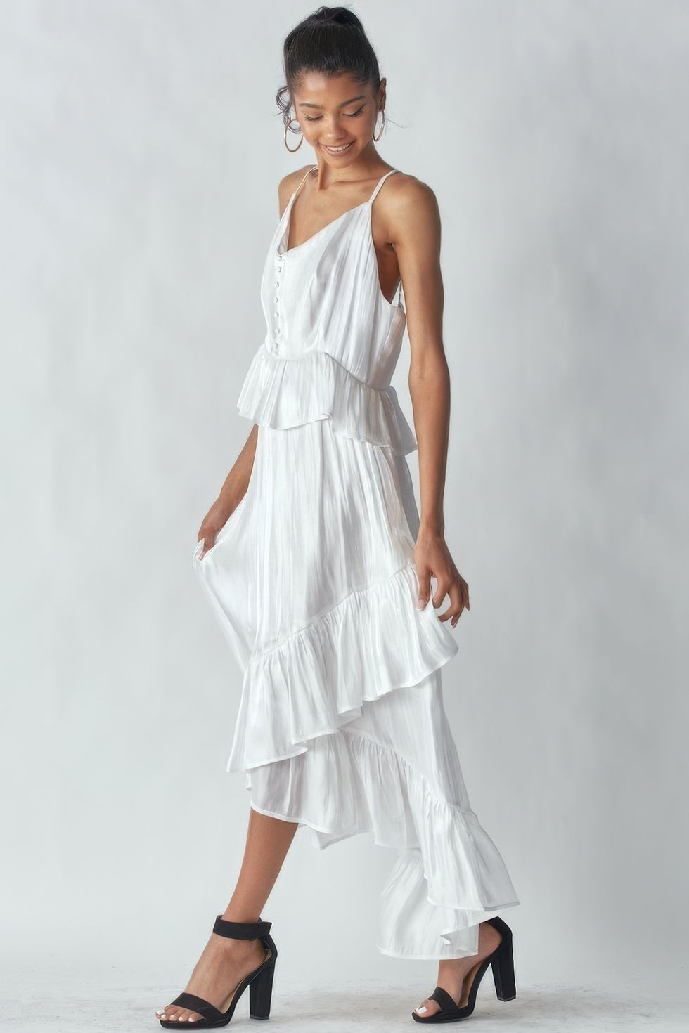 Thumbnail: Shimmering Dress With Ruffles