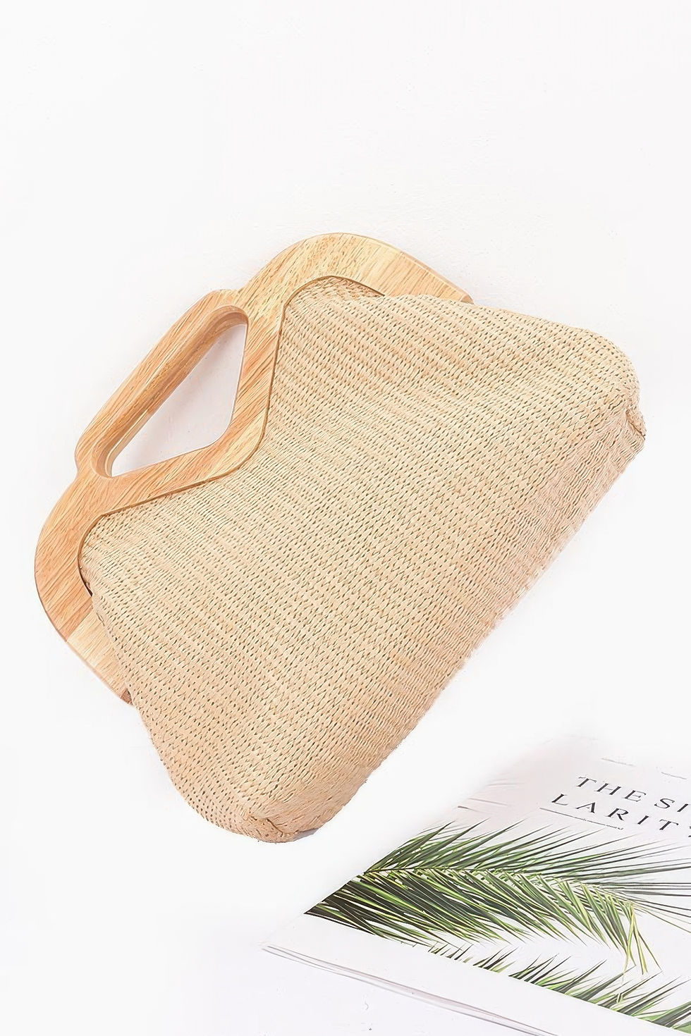 Thumbnail: Faux Straw Wood Frame Clutch