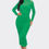 Thumbnail: Solid Mesh Ruched Midi Dress
