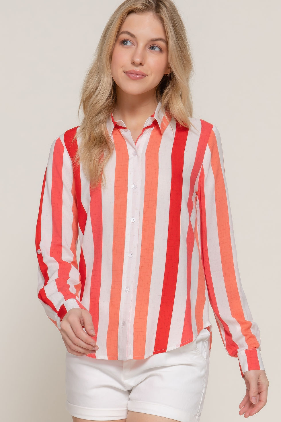 Thumbnail: Long Slv Wide Stripe Woven Shirt          