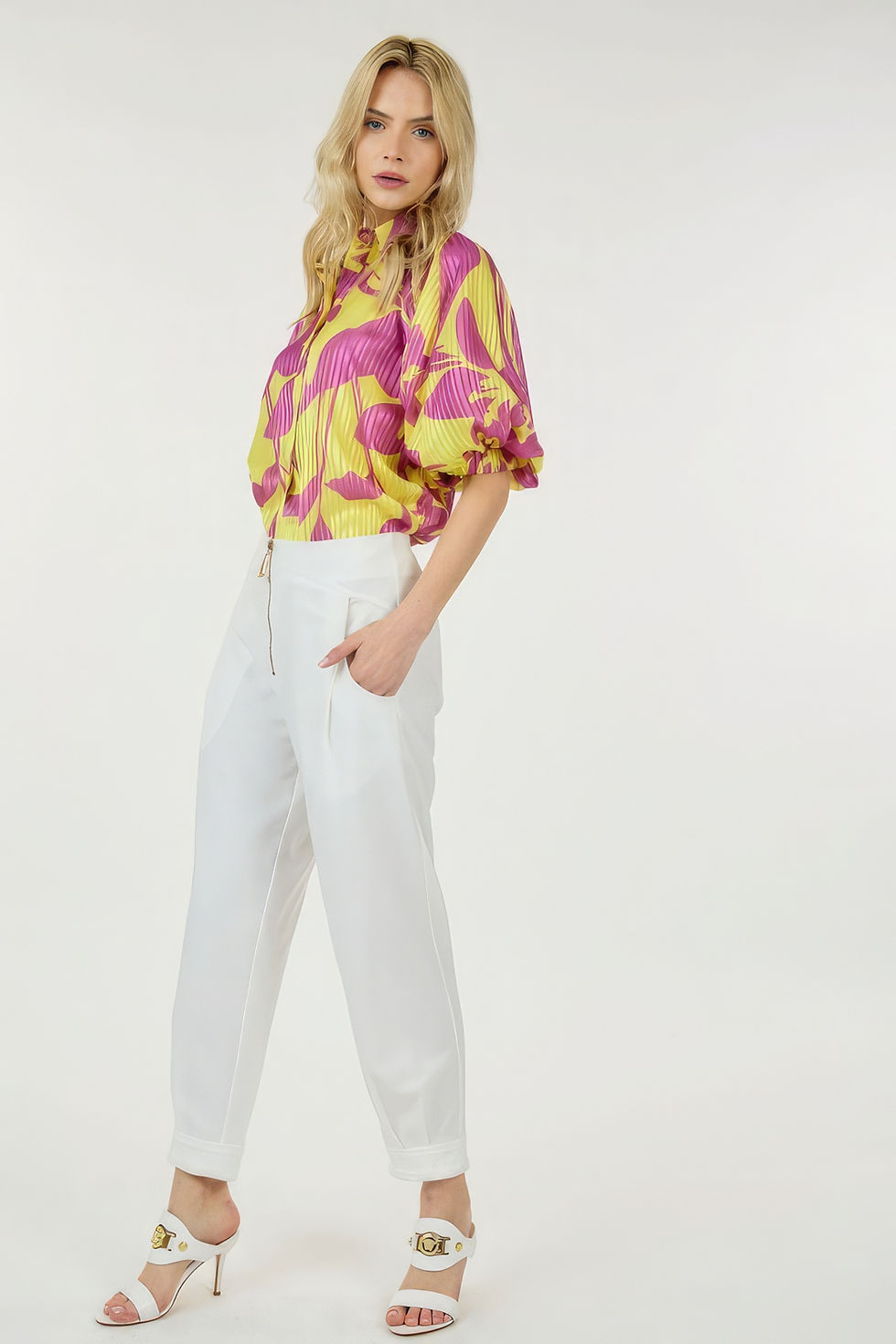 Thumbnail: High Waist Zipper Front Skinny Pants