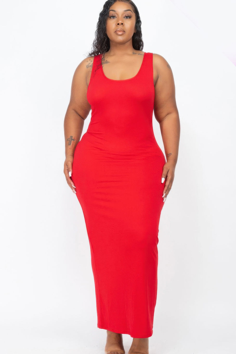 Thumbnail: Plus Size Solid Basic Maxi Dress