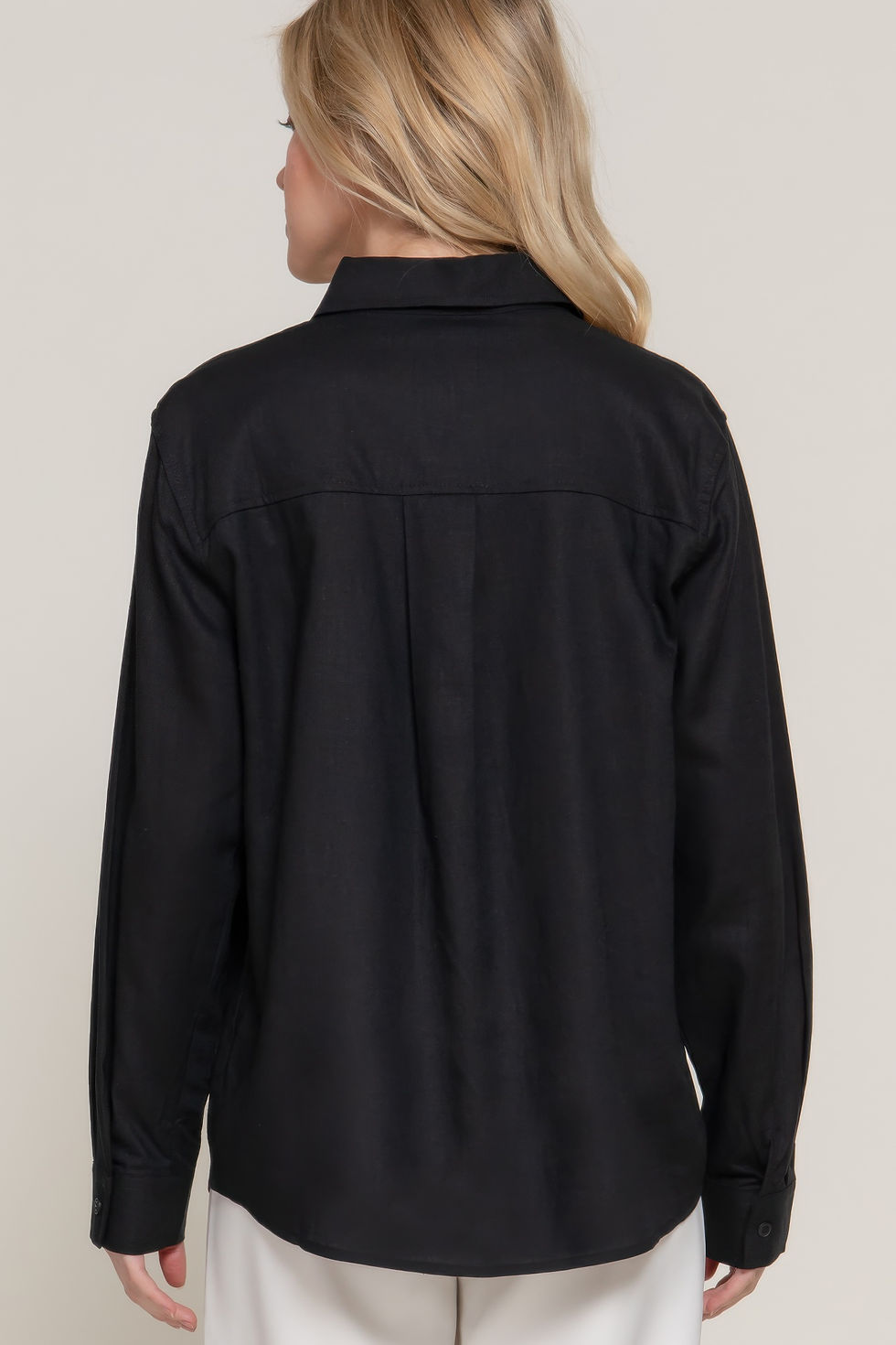 Thumbnail: Long Sleeve Linen Blend Shirt       