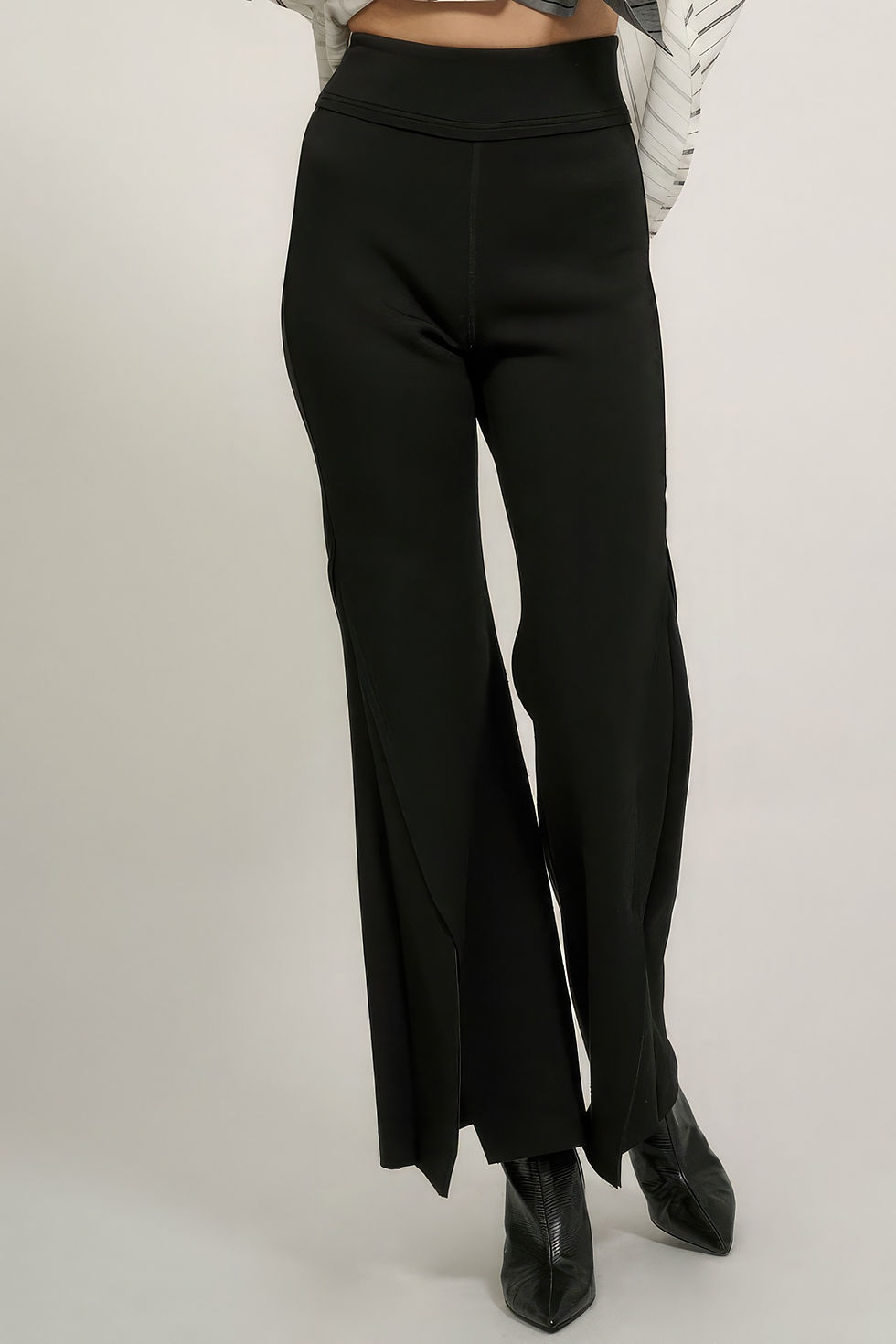 Thumbnail: Solid Raw Edge Expose Seam Flare Pants