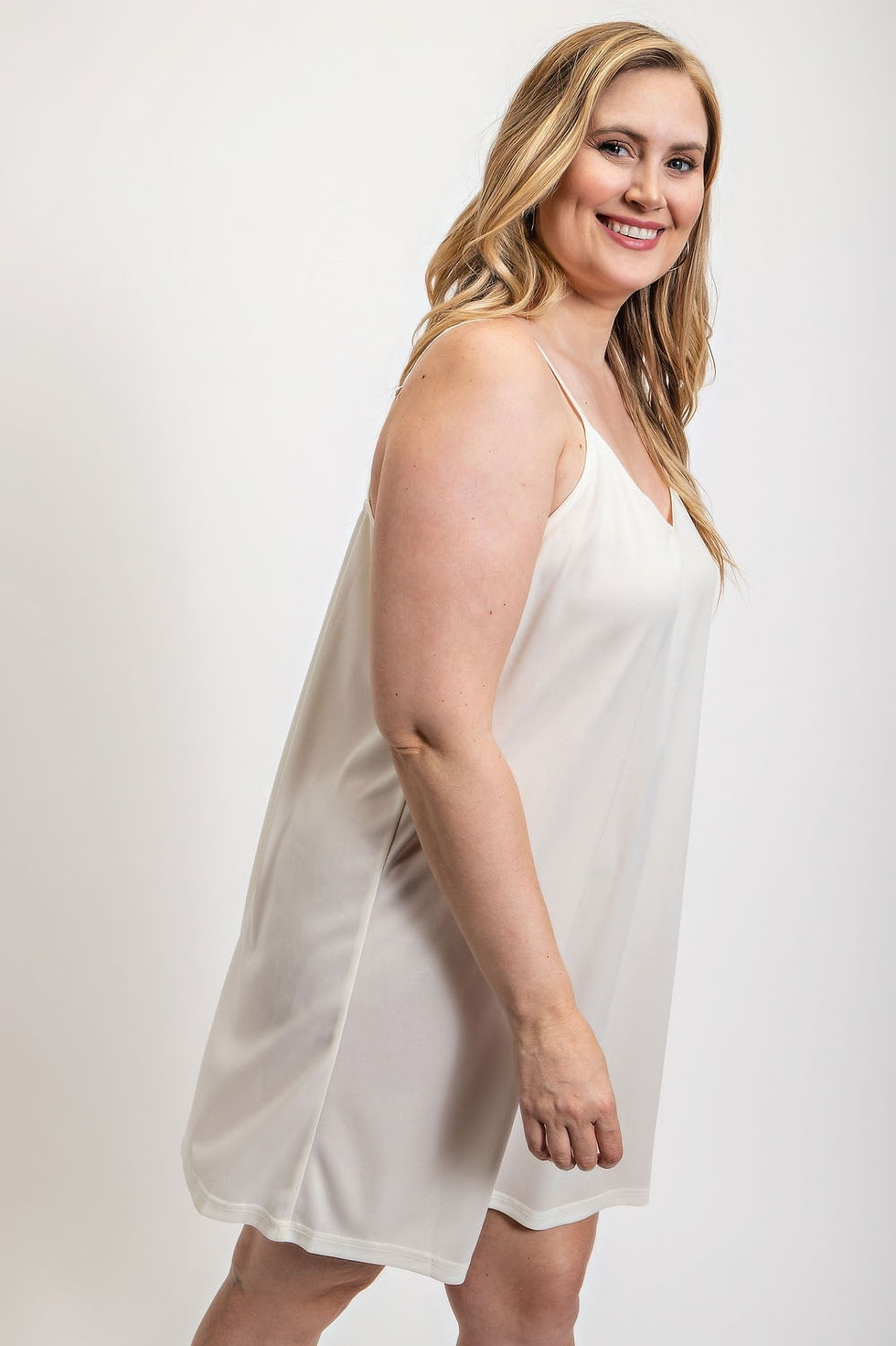 Thumbnail: V-neck slip dress with adjustable straps