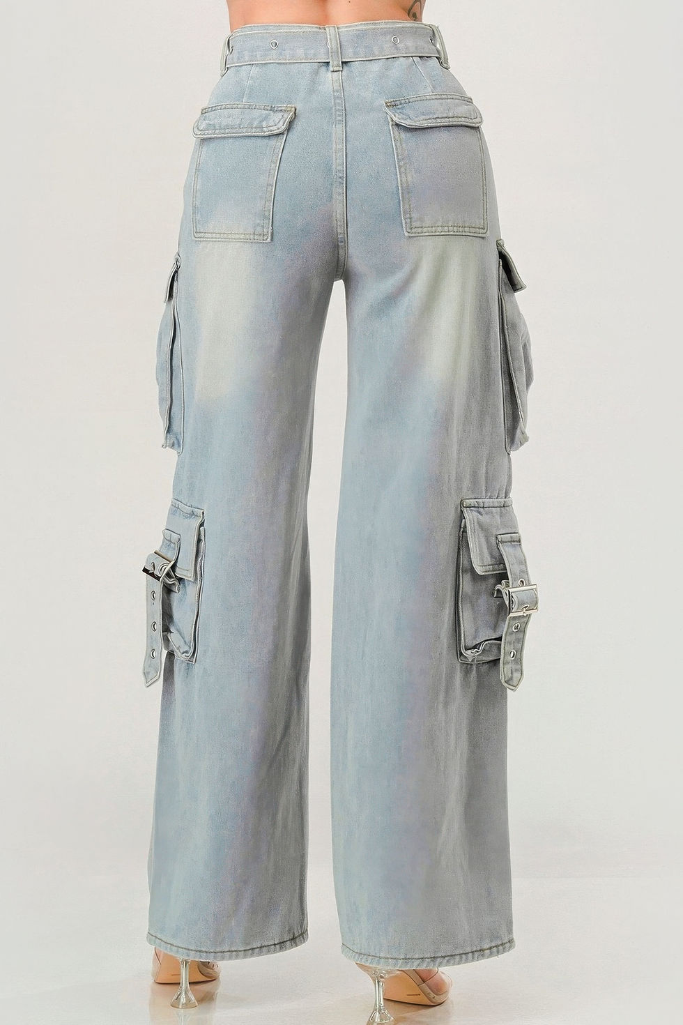 Thumbnail: Belted Denim Cargo Jean