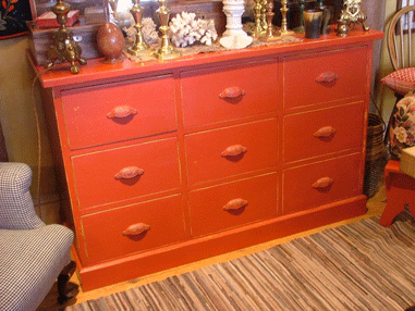 T&A Nine drawer unit red