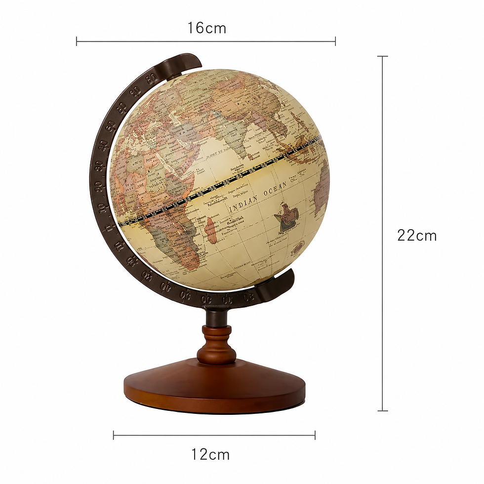 Miniatura: Globo Terrestre Decorativo Base de Madeira