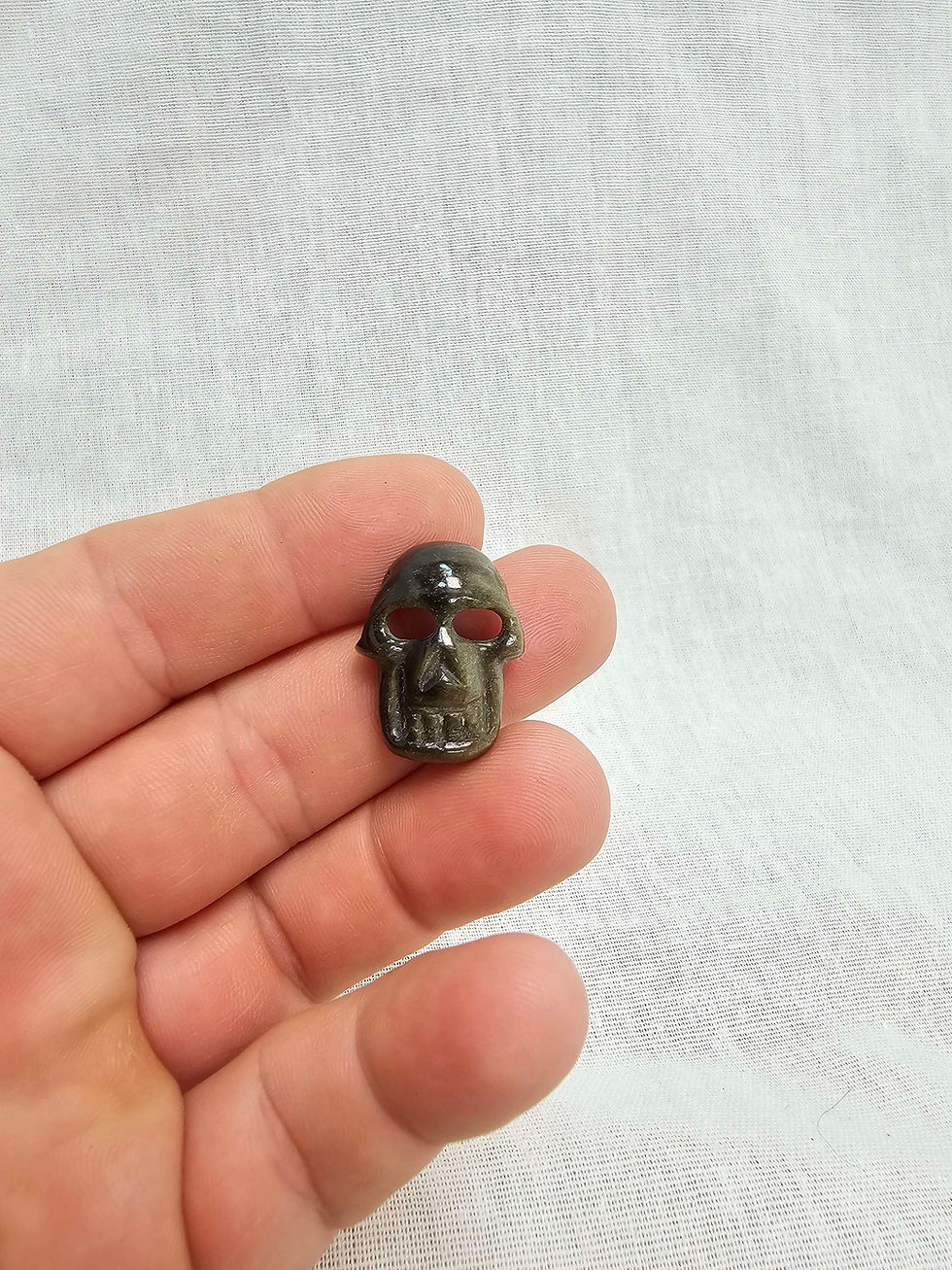 Miniatura: Máscara em obsidiana dourada 