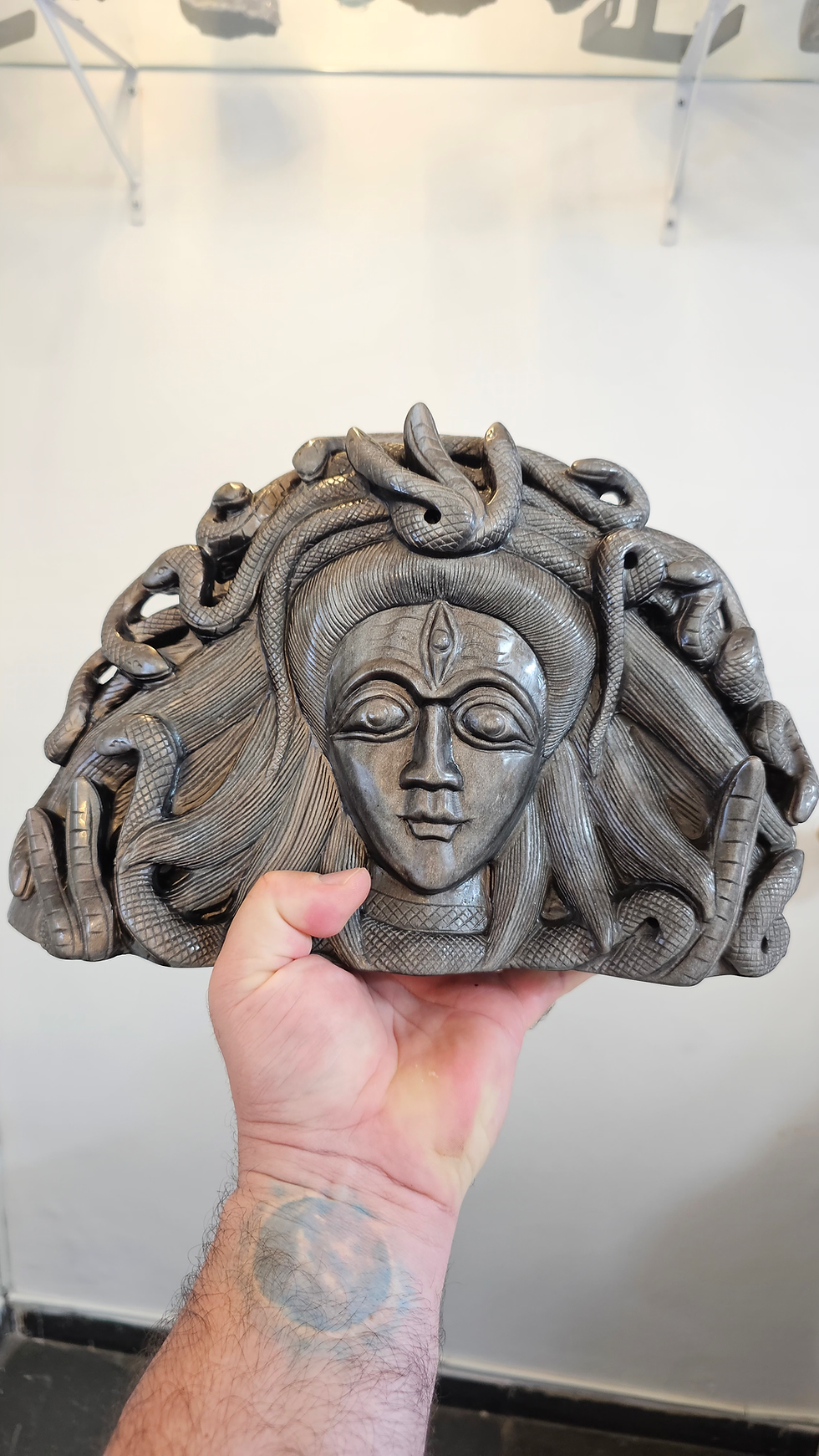 Miniatura: Escultura em obsidiana prata 