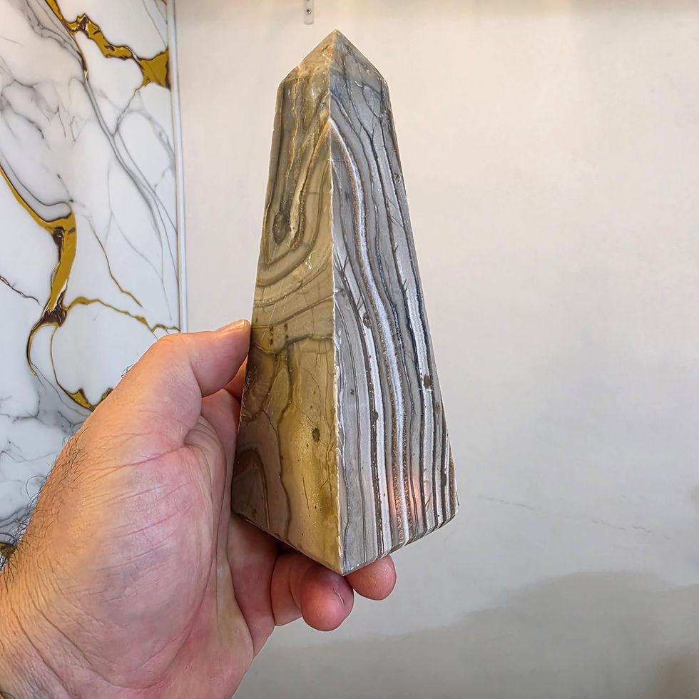Miniatura: Obelisco em madeira petrificada 