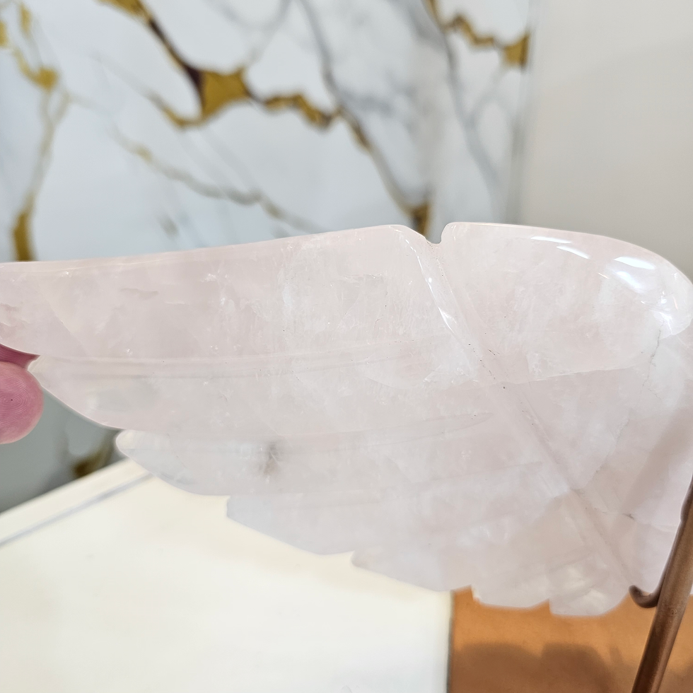 Miniatura: Asas em quartzo rosa