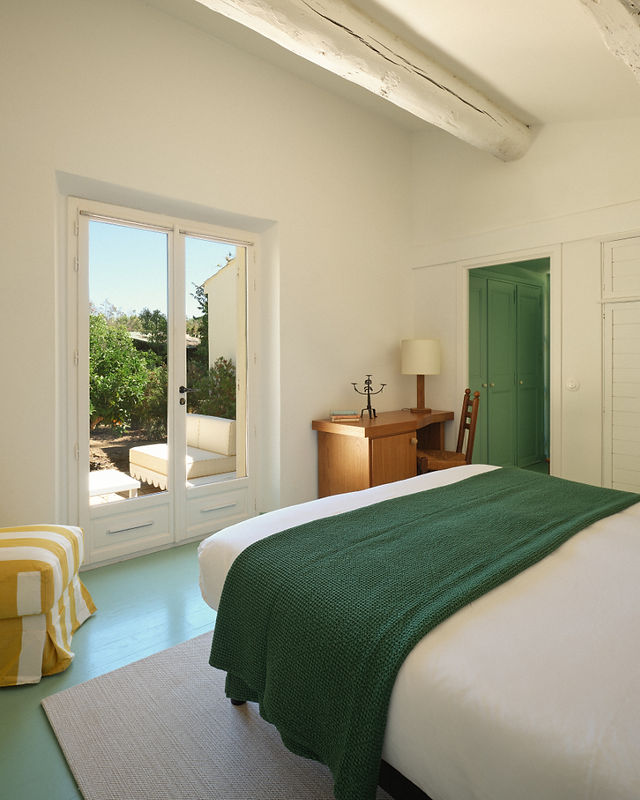 chambre verte de l'hôtel La Tartane