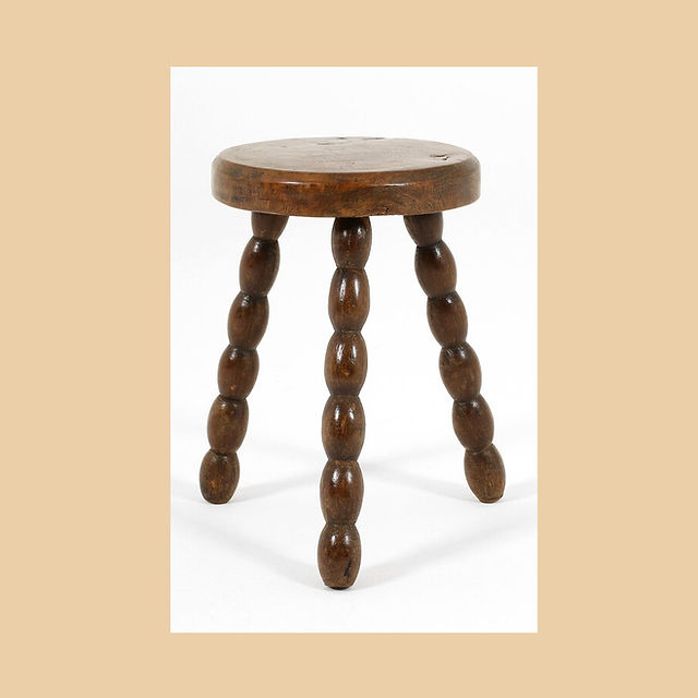 tabouret en bois sculpté des années 40