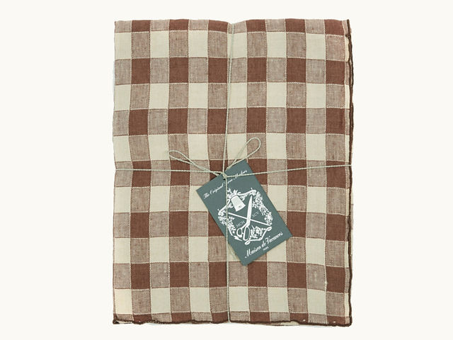 nappe vichy marron et crème