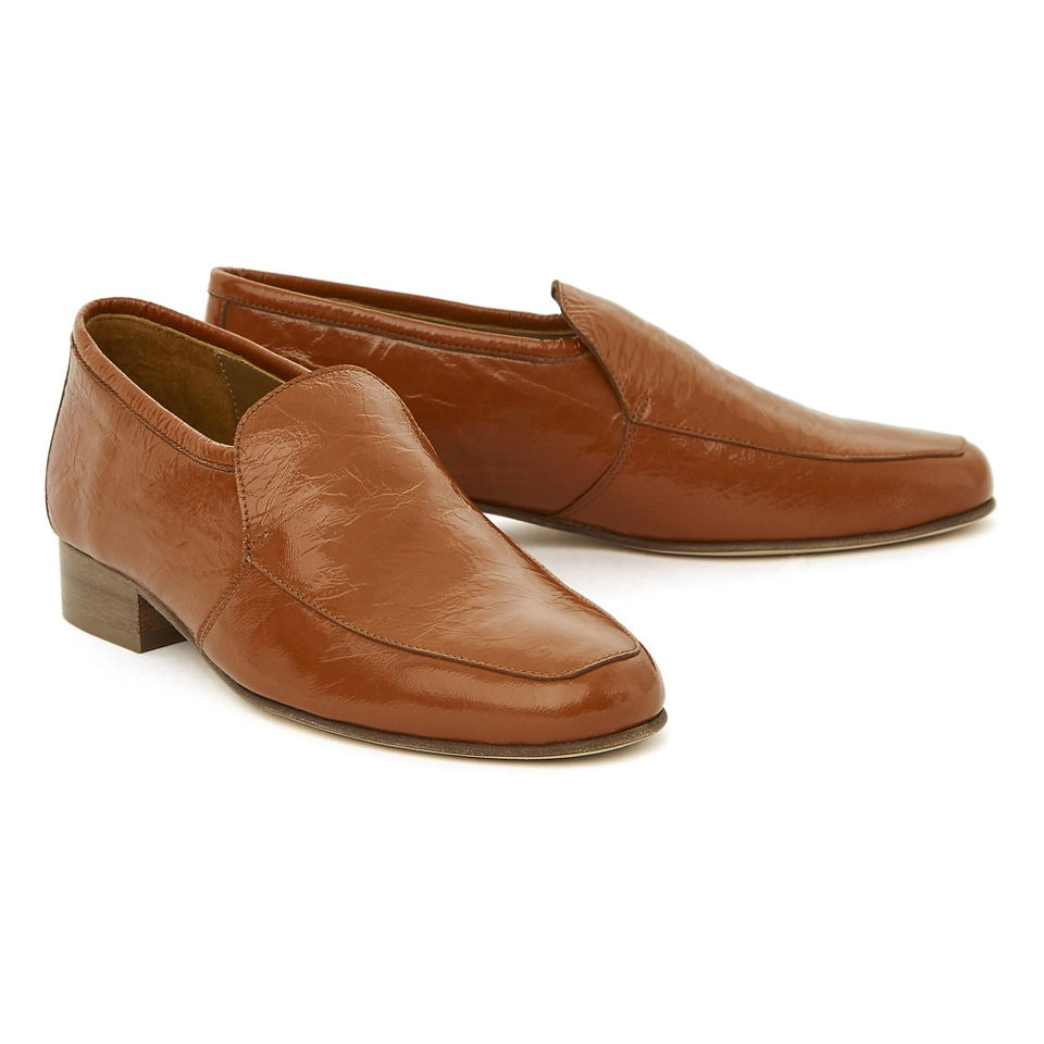 mocassins en cuir marron léo anne thomas