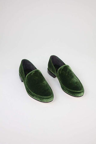 mocassin en velours vert rachel comey
