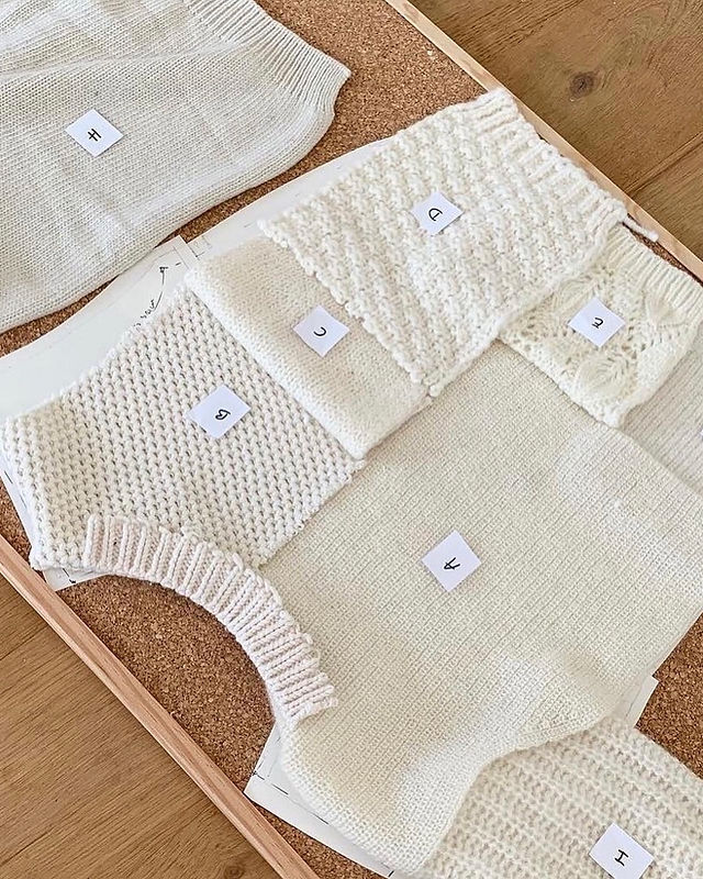 assemblage d'un pull en laine blanc Thiane