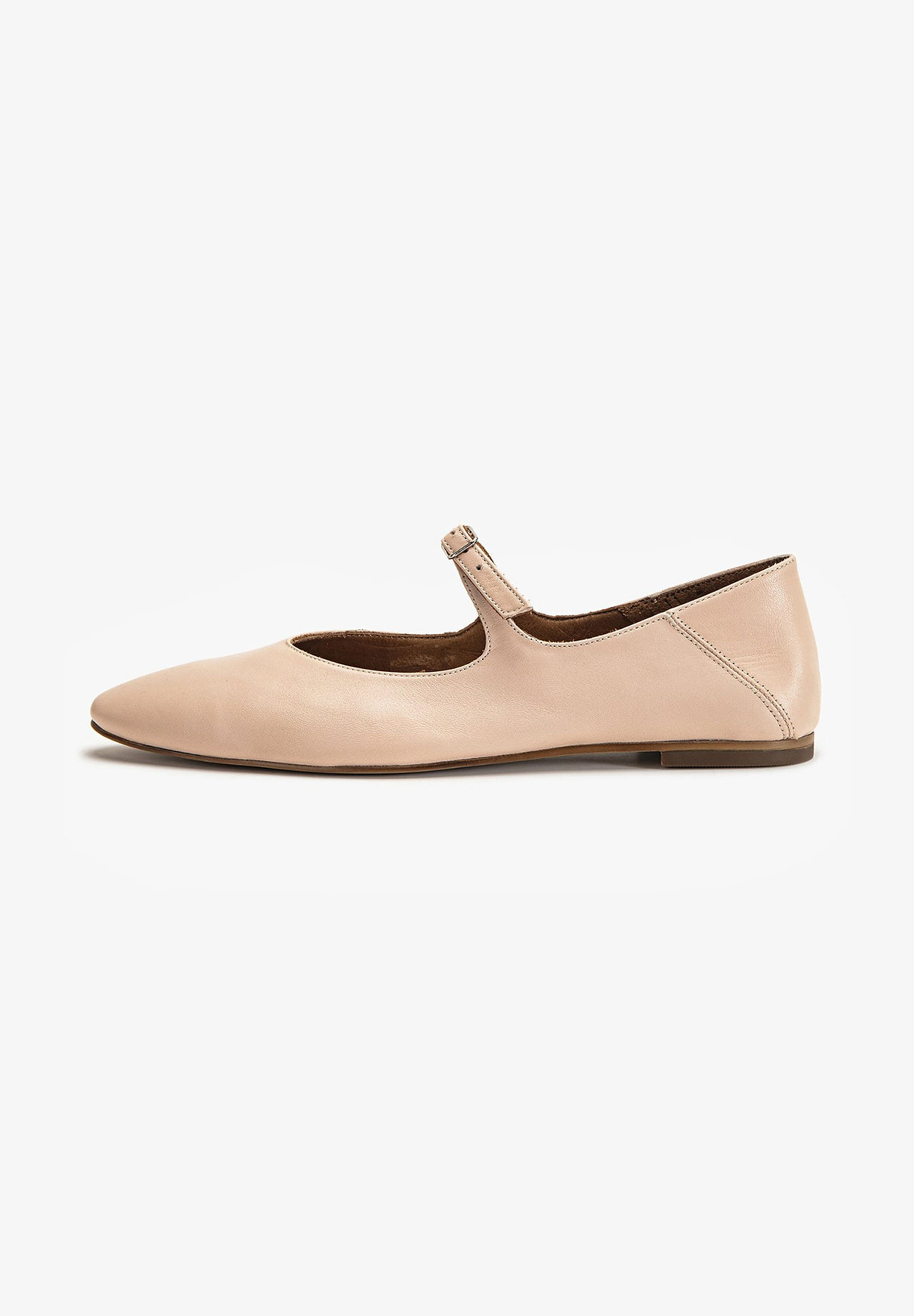 ballerine rose poudré en cuir éco-responsable