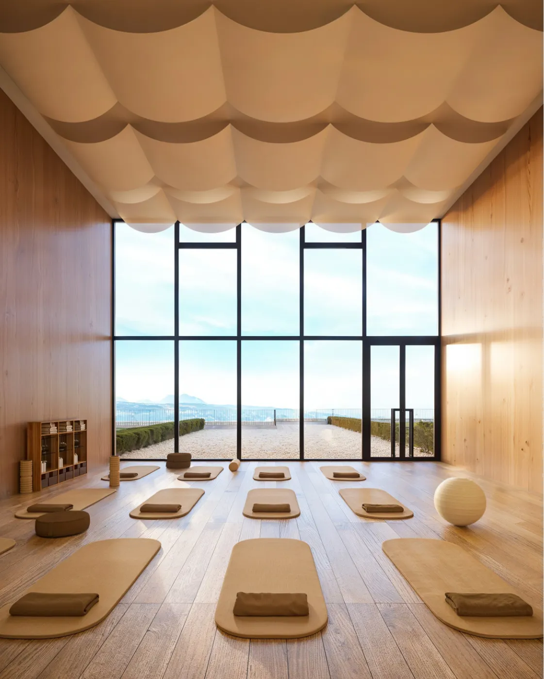 salle de yoga de l'hôtel Le Clay