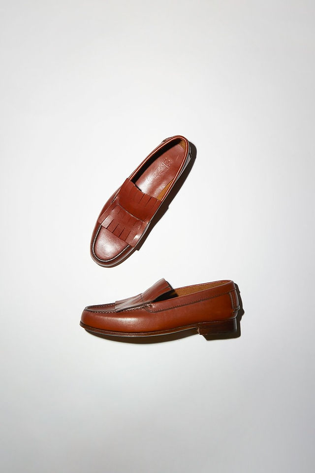 mocassins marrons à franges martiniano modèle duccio