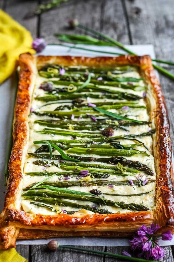 tarte aux asperges et au fromage de chèvre