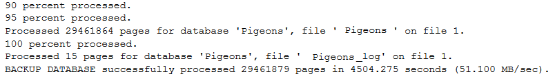 Result of database