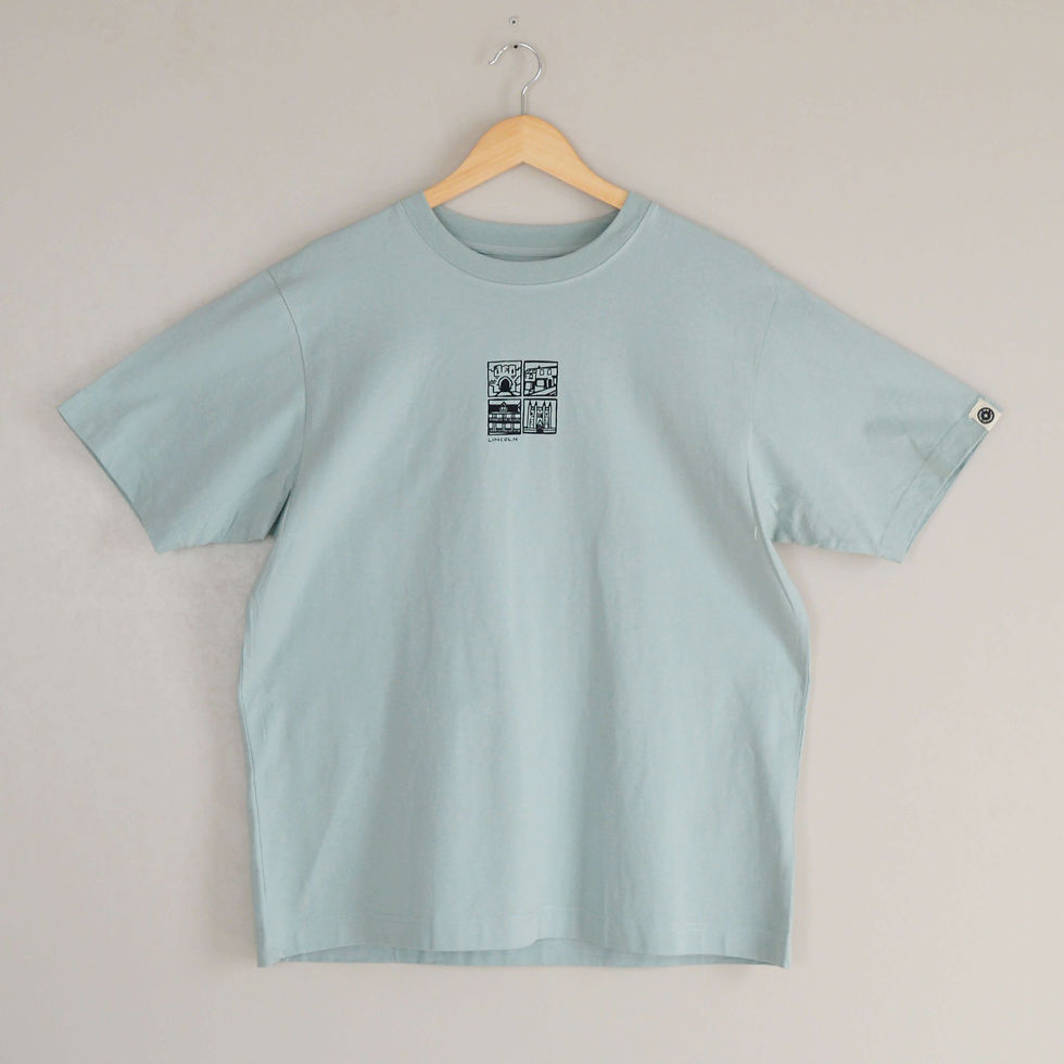 Lincoln organic cotton graphic t-shirt sage green