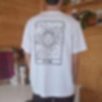White oversized graphic tee with black illustration of the sun Tarot
