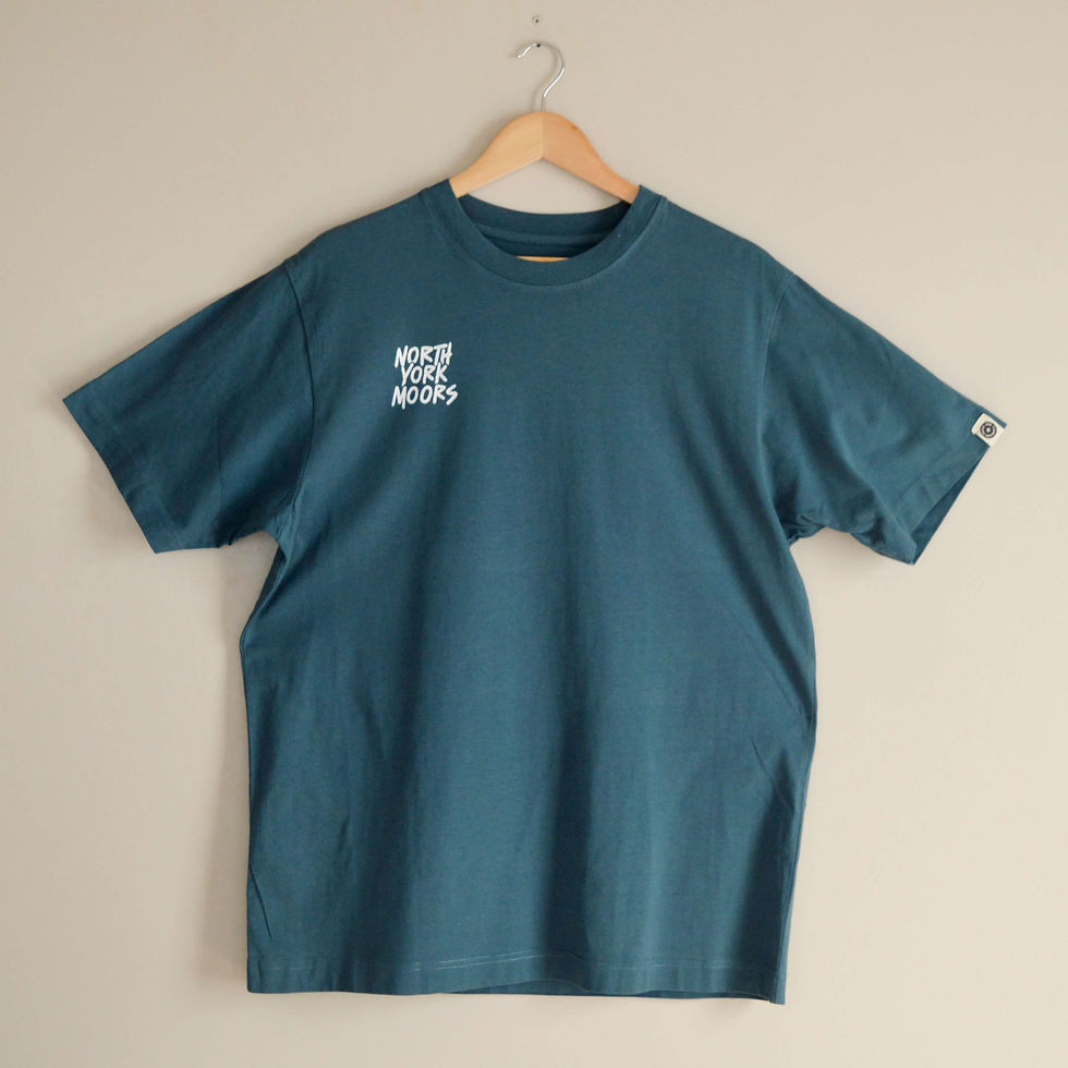 North York Moors organic cotton graphic t-shirt, dark teal and white