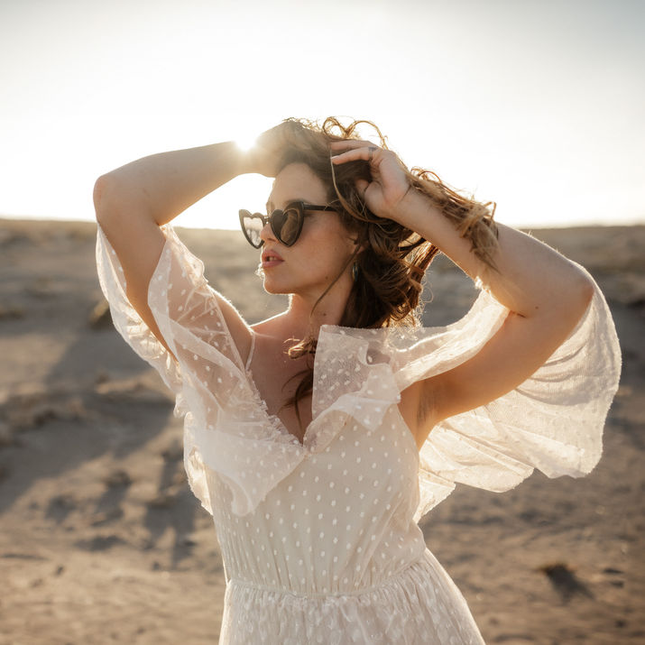 Portraitfoto, natürlich, windig, weiblich