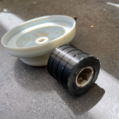 Abfluss Adapter montiert am Abfluss
