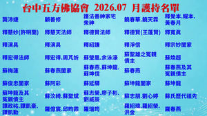 台中五方佛協會 2026.07月 護持名單-1