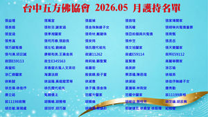 台中五方佛協會 2026.05月 護持名單-2