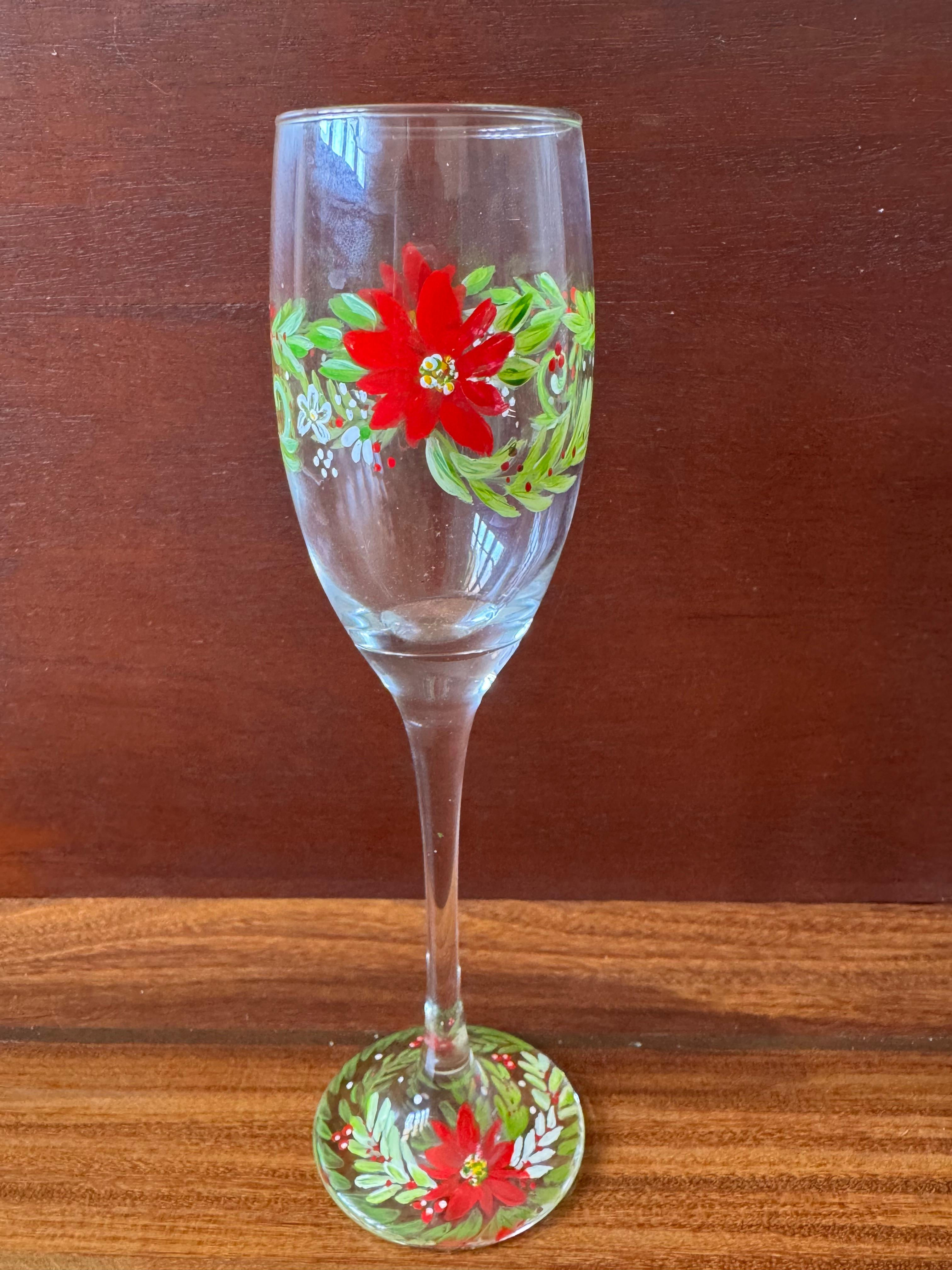 Taça vidro champanhe barone 190ml pintada à mão 