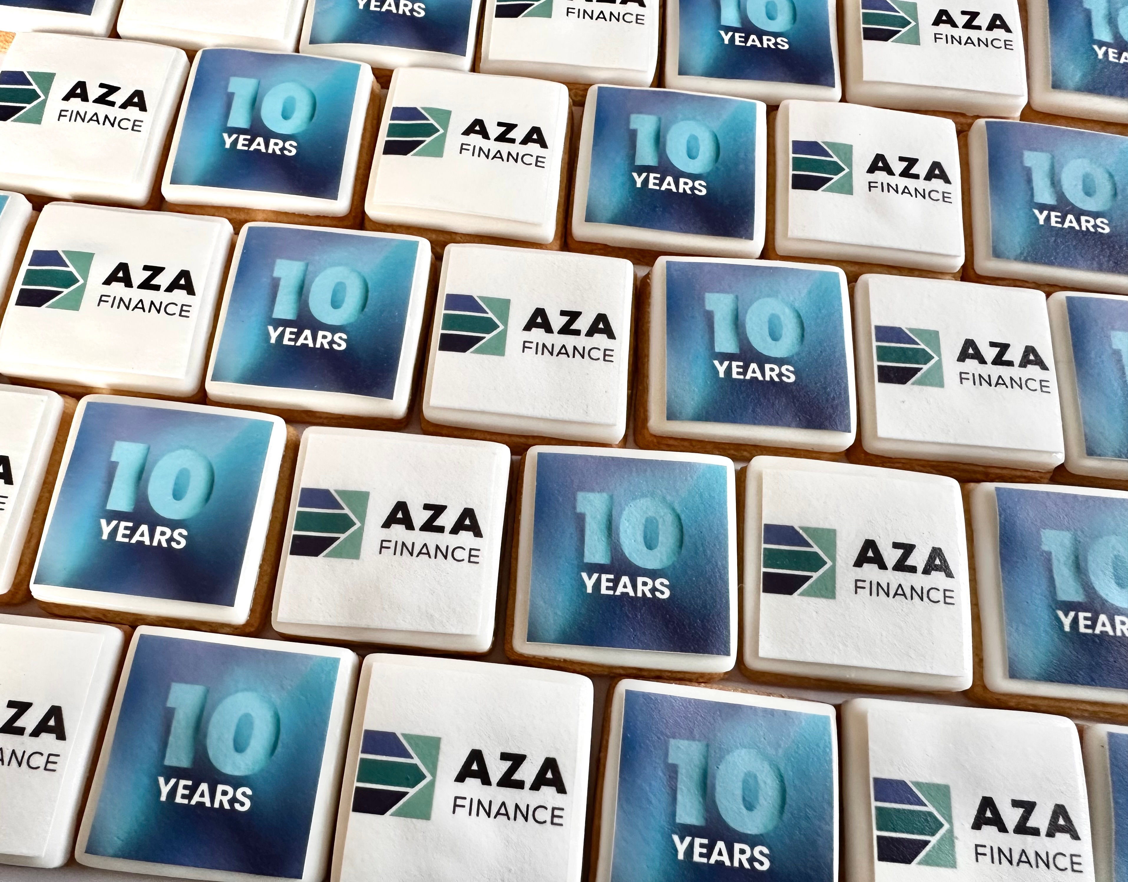 square logo biscuits