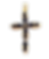 Gold cross pendant with black stones