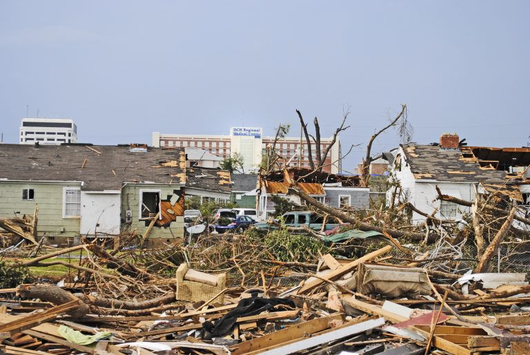 Damage after tornado
