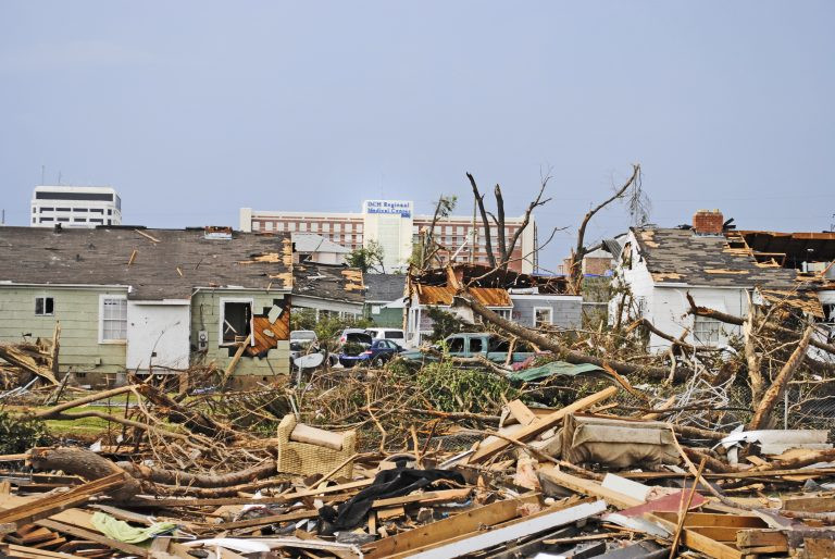Damage after tornado