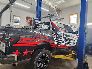 Fleet truck being repaired