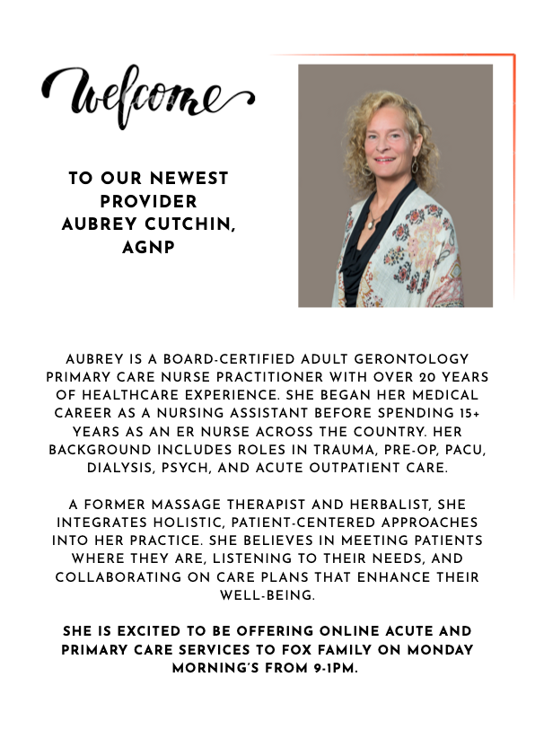 Meet our newest provider Aubrey Cutchin