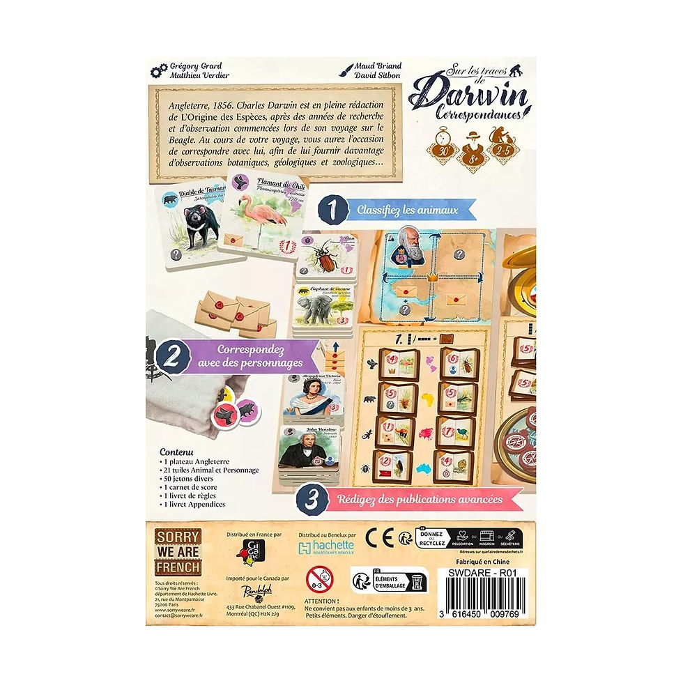Miniature : Sur les Traces de Darwin : Correspondance - Extension