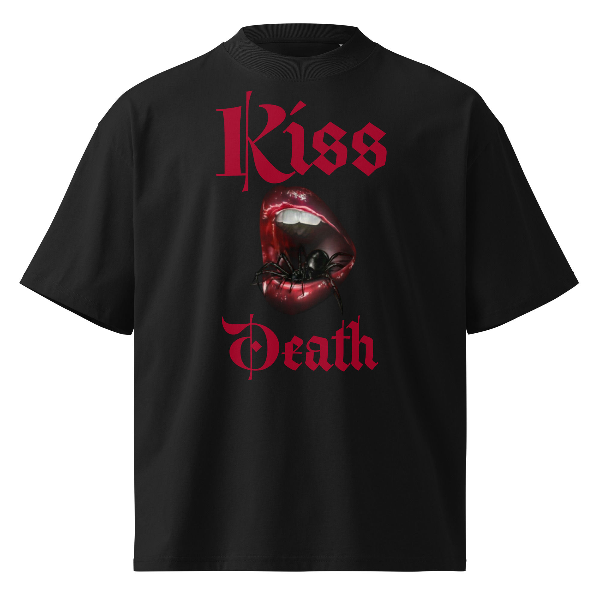 Unisex organic oversized high neck t-shirt