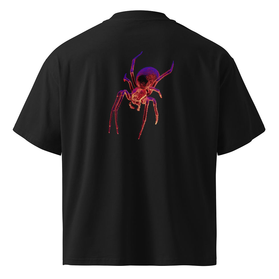 Thumbnail: Unisex organic oversized high neck t-shirt Spider