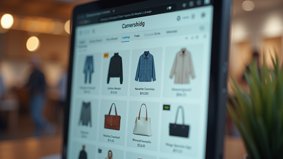 Eye-level view of a modern online shopping interface