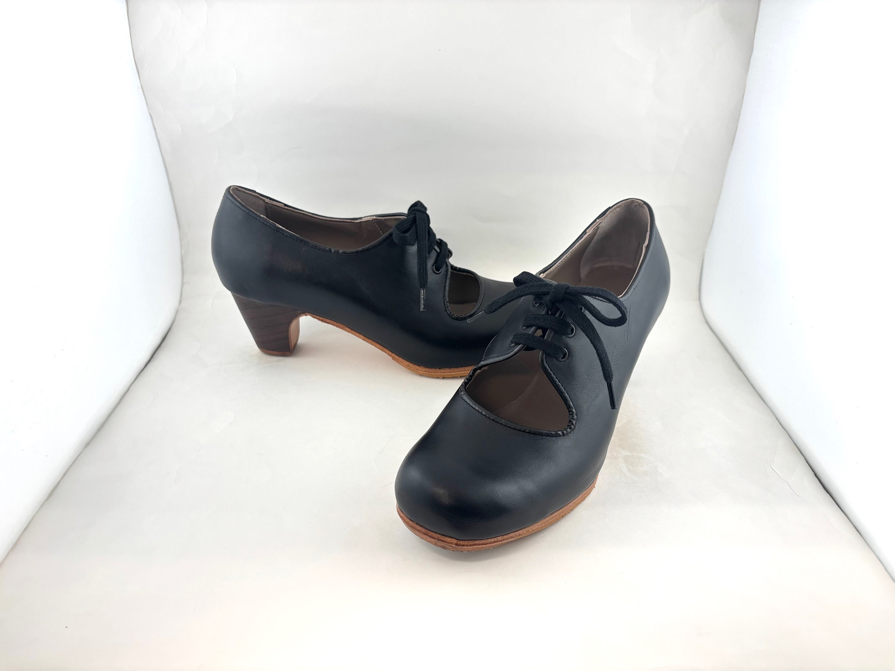 37.5　極細幅　カルメン　表革　黒　クラシコ　5cm　木目　Y8979