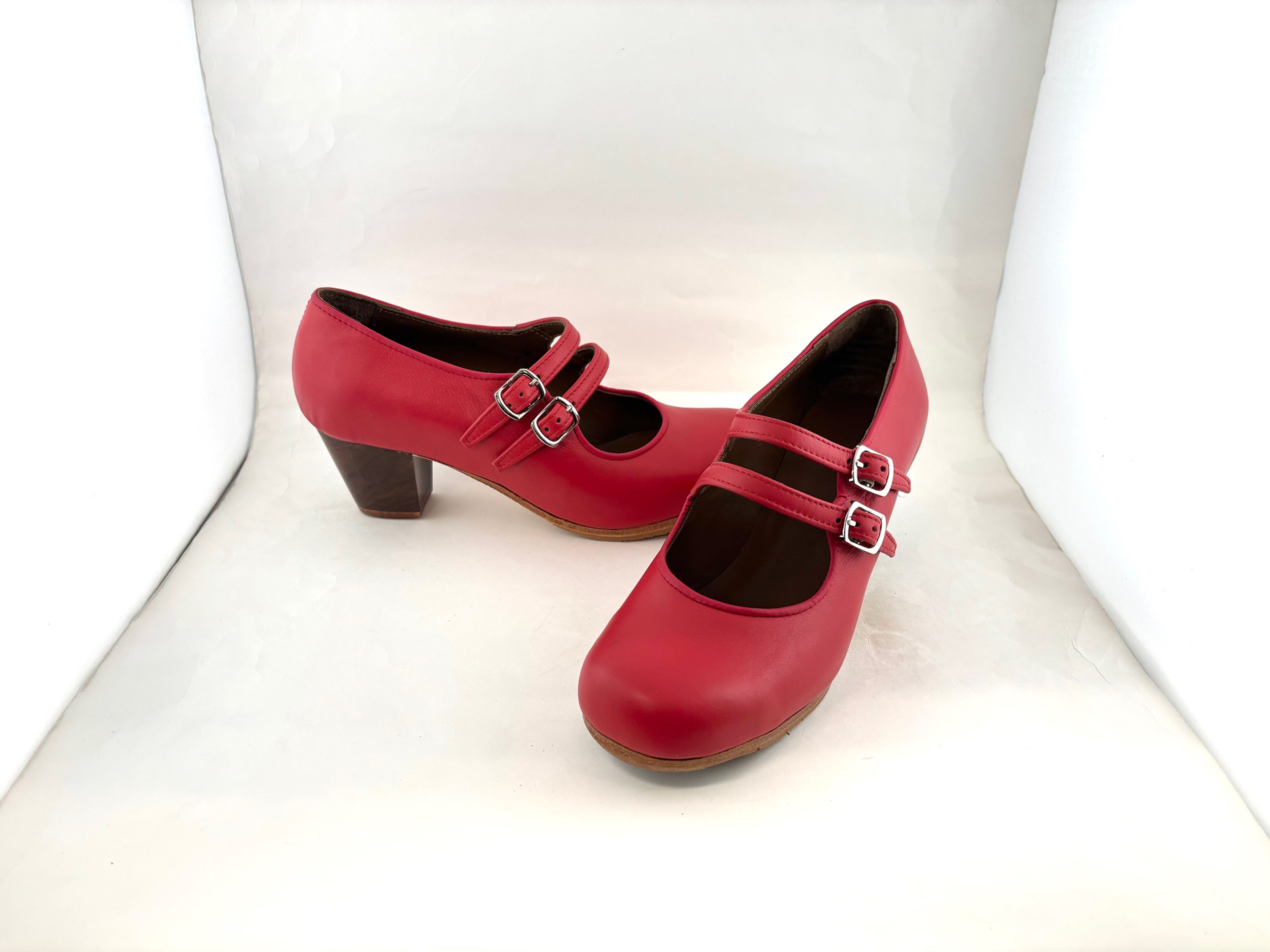 35.5　極細幅　マヌエラ　表革　赤　クバーノ　5cm　木目　Y9238