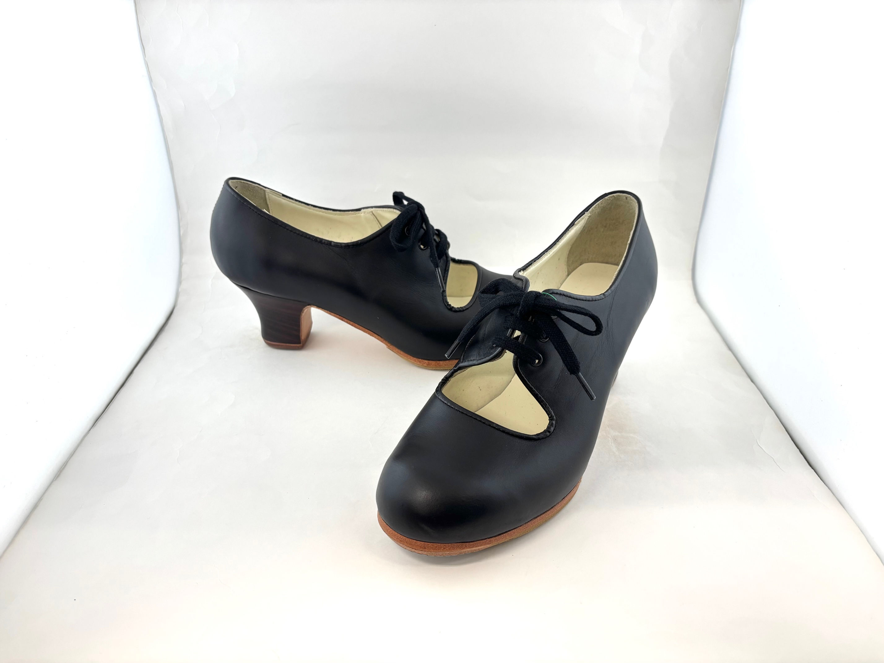 37.0　太幅　カルメン　表革　黒　カレーテ　5cm　木目　28501