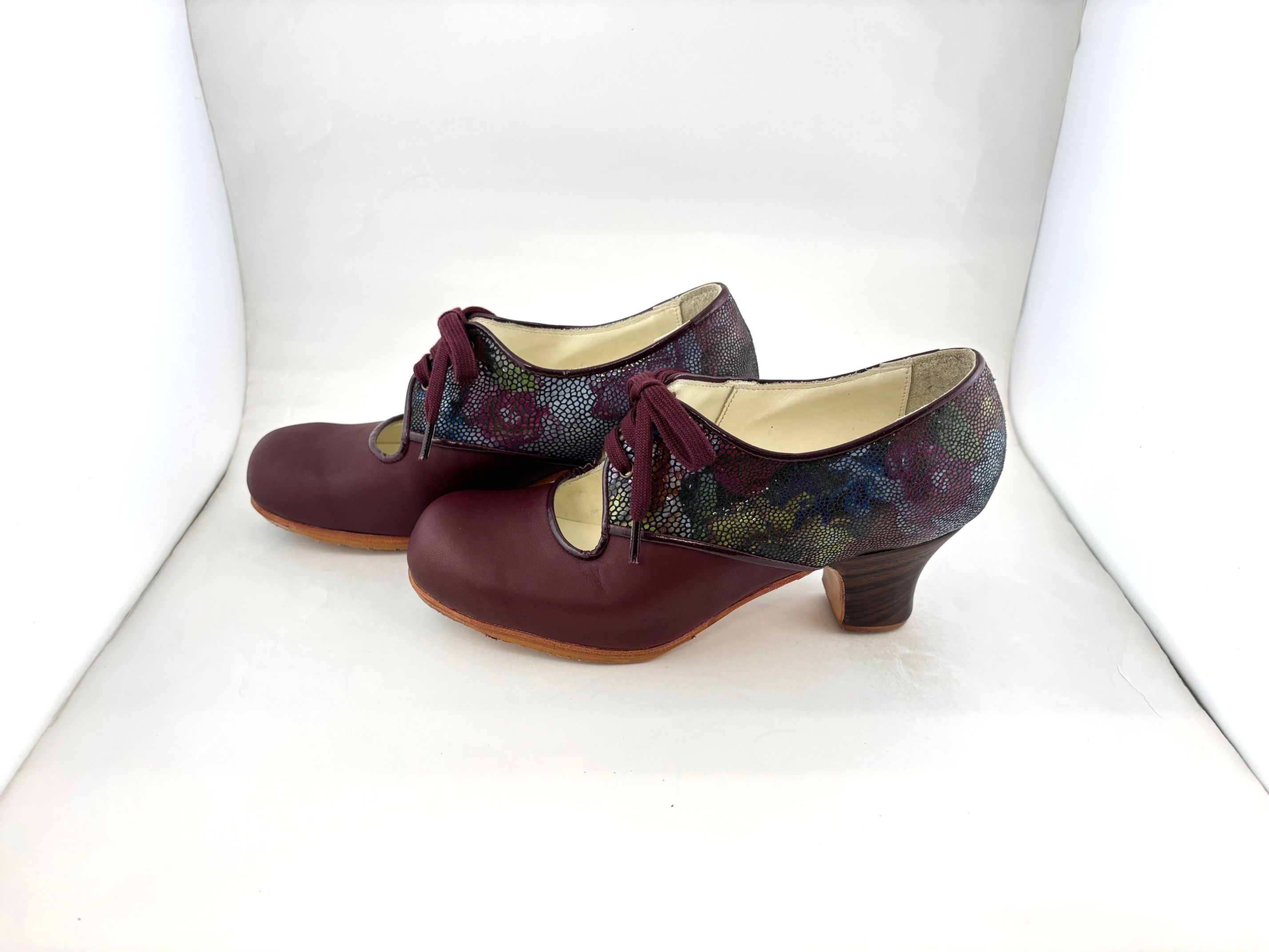 35.0　極細幅　カルメラ　表革＆デザインレザー　ワイン　カレーテ　5cm　木目　Y8884