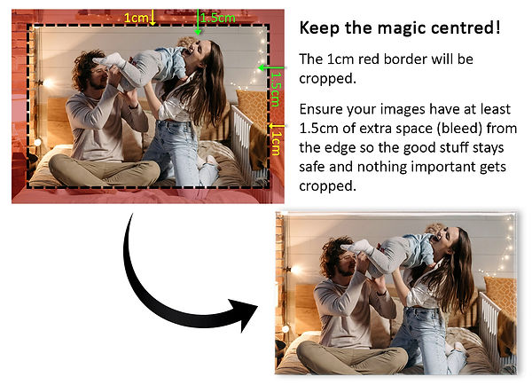 Leave a margin of at least 1.5cm on all sides to avoid cropping.